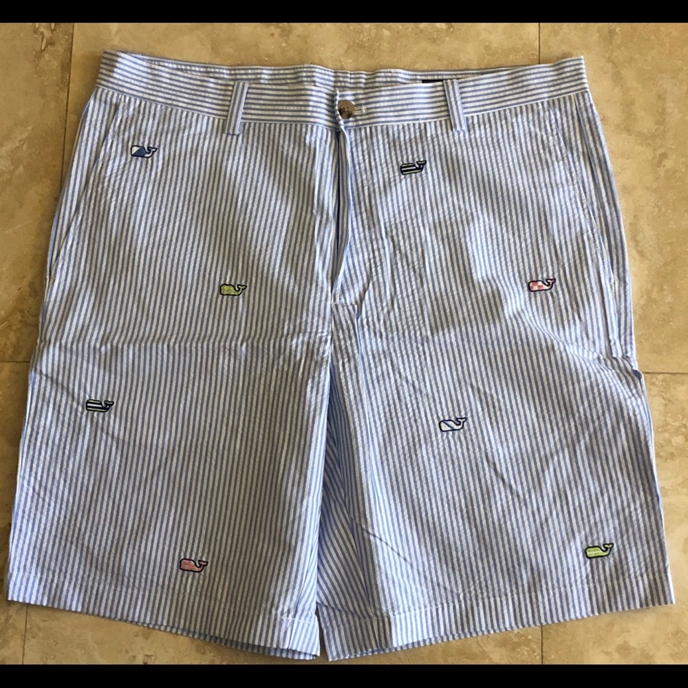 Vineyard Vines seersucker embroidered shorts